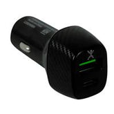 Adaptador De Corriente Para Auto Usb Y Tipo C Perfect Choice Negro
